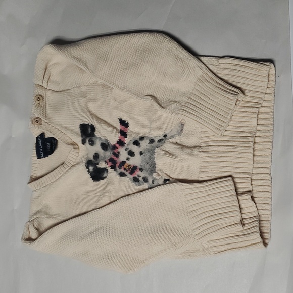 Ralph Lauren Girls Dalmatian Sweater Size 3T Cotton Puff Shoulder - Picture 8 of 16